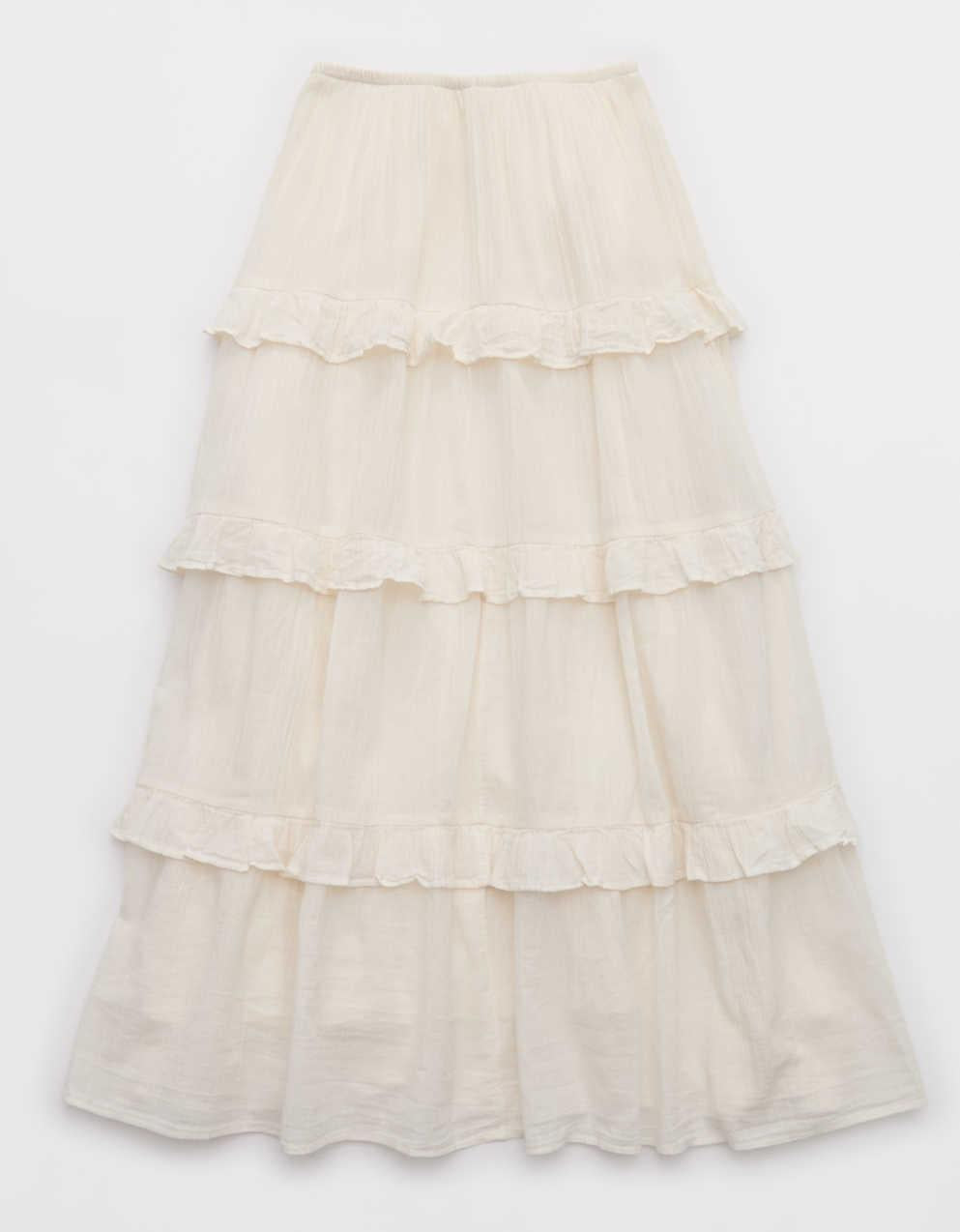 Aerie Ready To Ruffle Tiered Midaxi Skirt