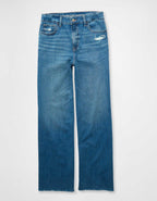 AE Dreamy Drapey Stretch Super High-Waisted Baggy Wide-Leg Jean