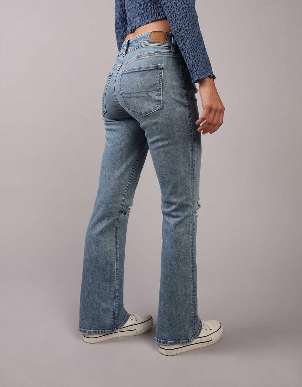 AE Next Level Ripped Low-Rise Kick Bootcut Jean