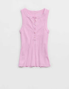 Aerie Unwind Waffle Henley Tank Top