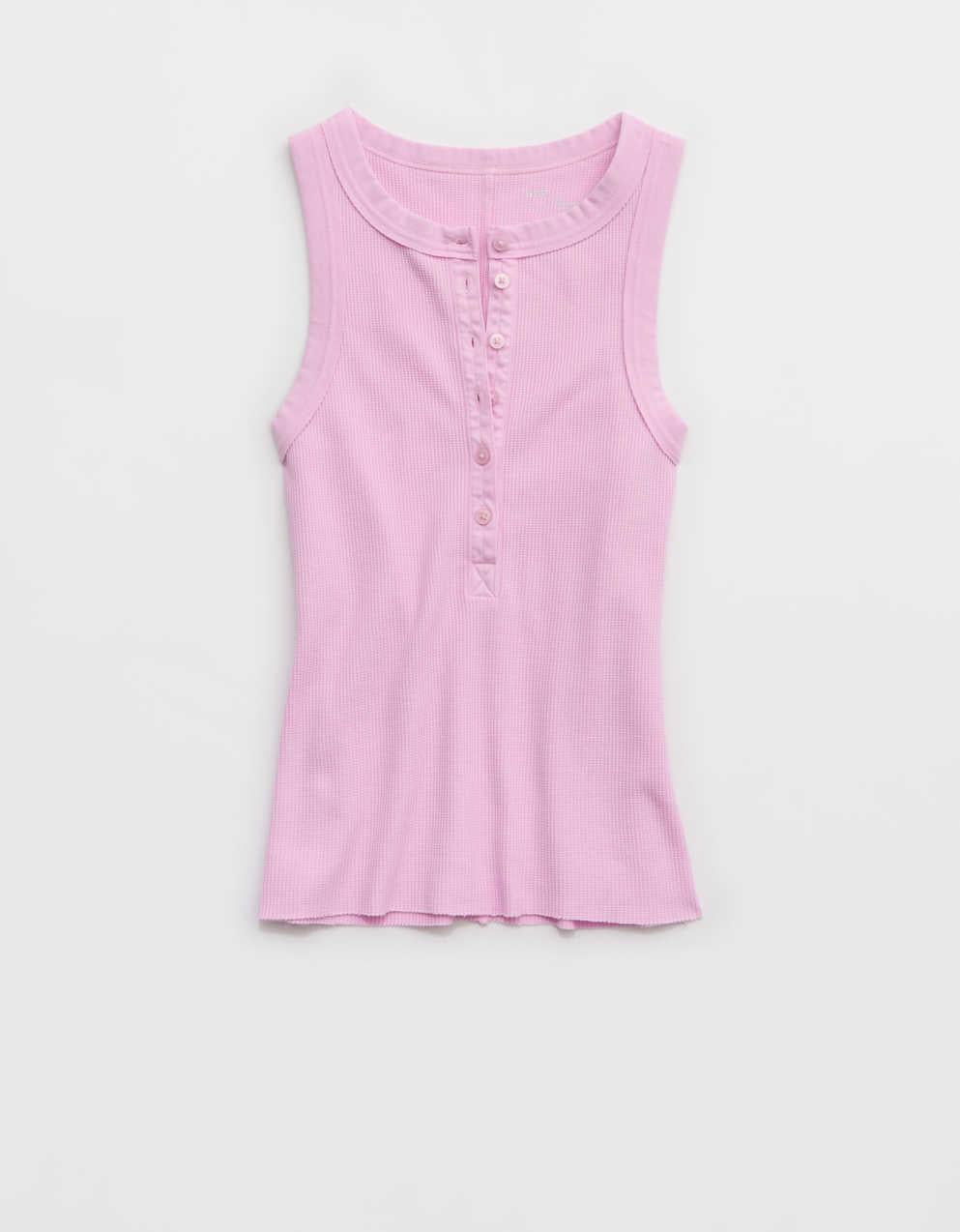 Aerie Unwind Waffle Henley Tank Top