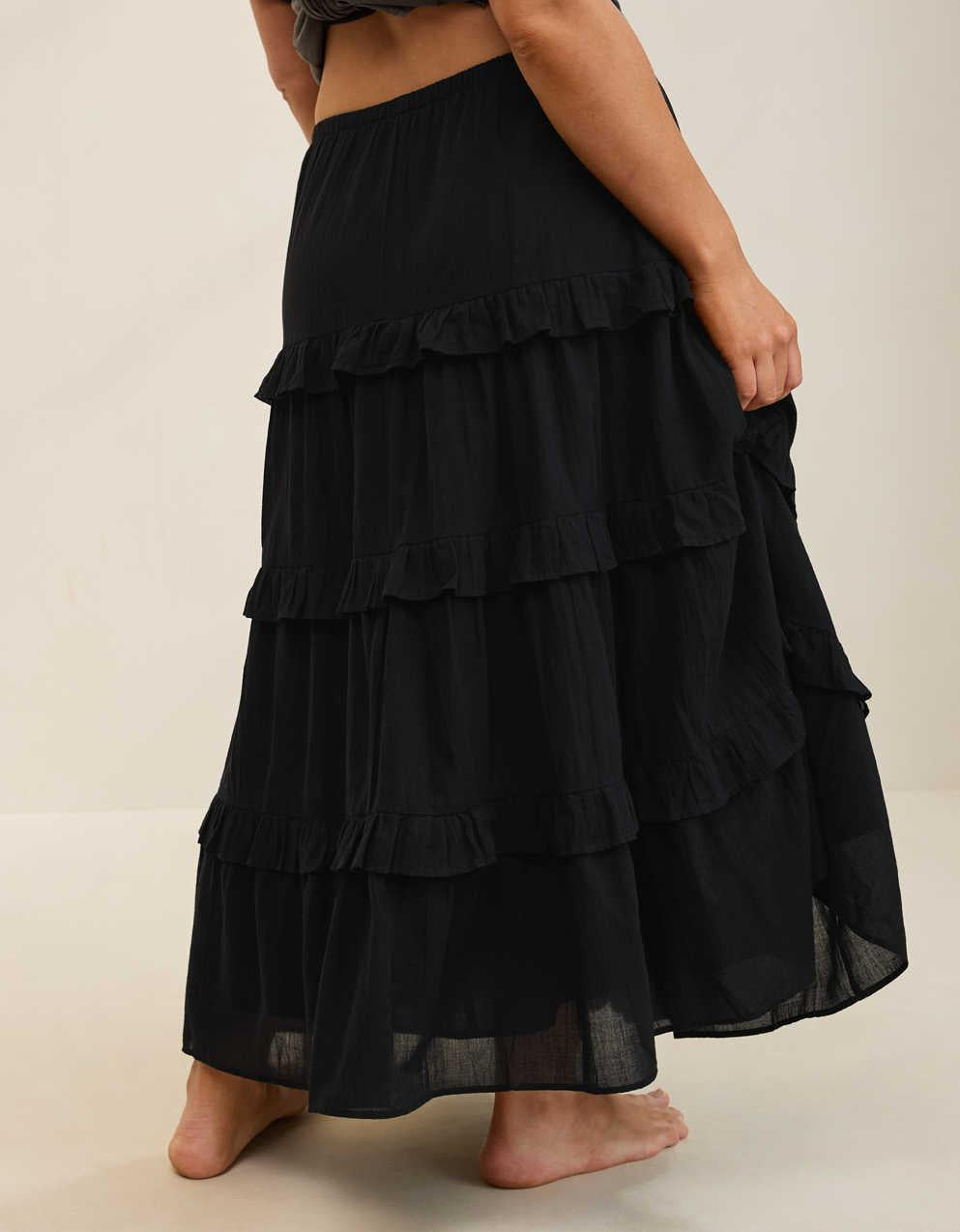 Aerie Ready To Ruffle Tiered Midaxi Skirt