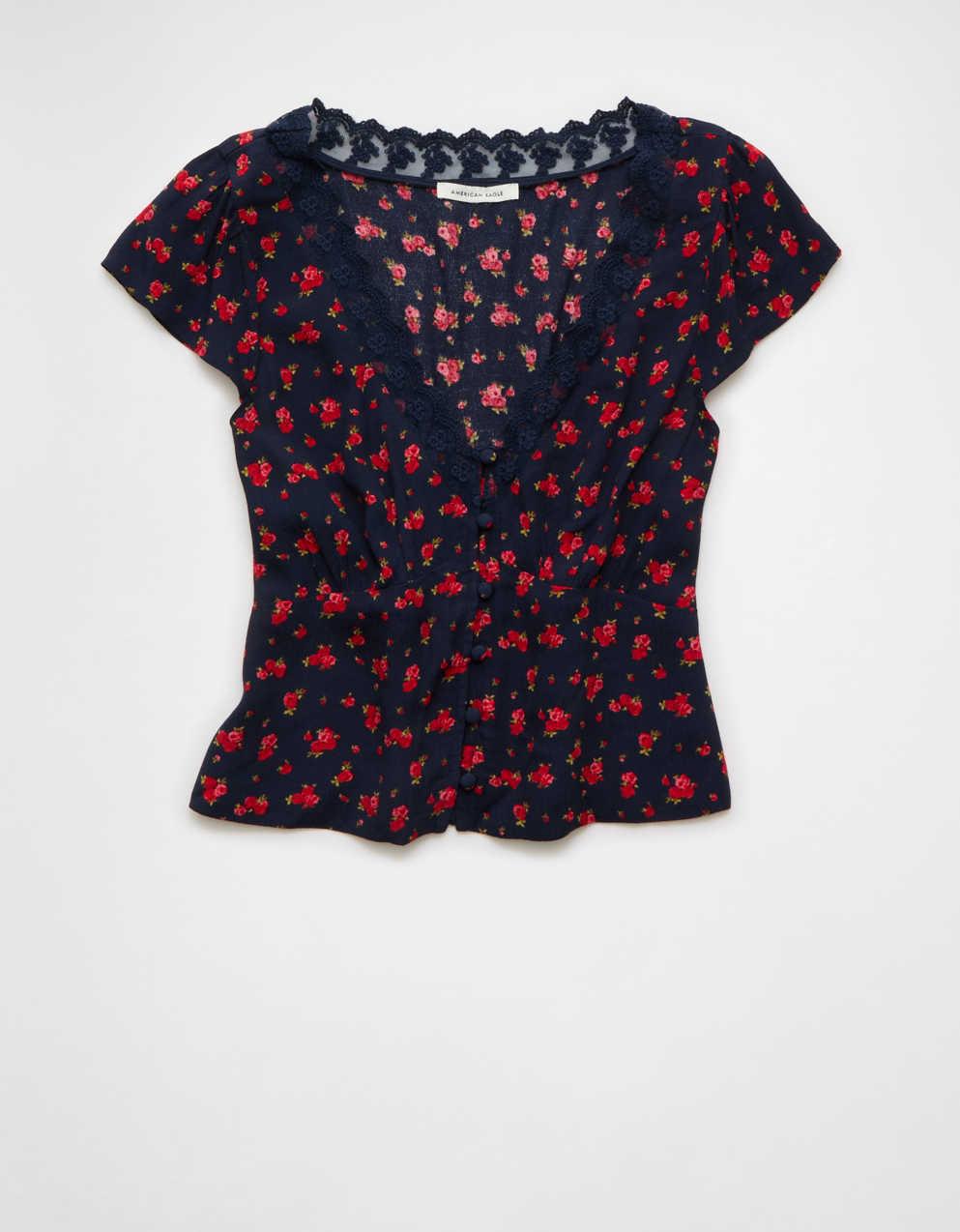 AE Lace Trim Blouse
