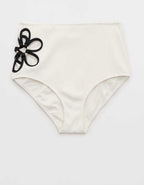 Aerie Daisy High Rise Full Coverage Ribbed Bikini Bottom