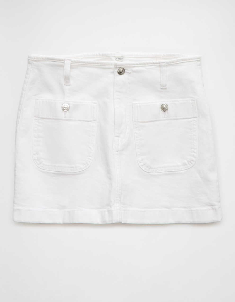 AE Stretch Low-Rise A-Line Denim Mini Skirt