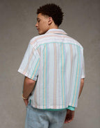 AE Pride Relaxed Fit Oxford Camp Collar Button-Up Shirt