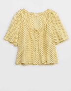 Aerie Woven Button Blouse
