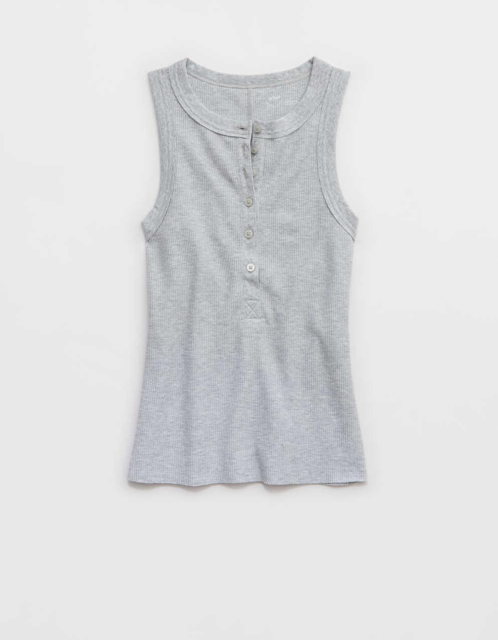Aerie Unwind Waffle Henley Tank Top