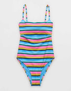 Aerie Cutout Shine Rib One Piece Swimsuit