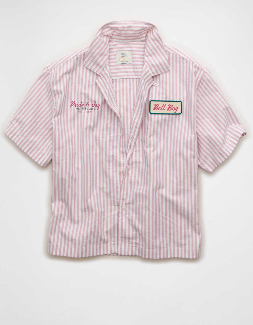AE Pride Relaxed Fit Oxford Camp Collar Button-Up Shirt