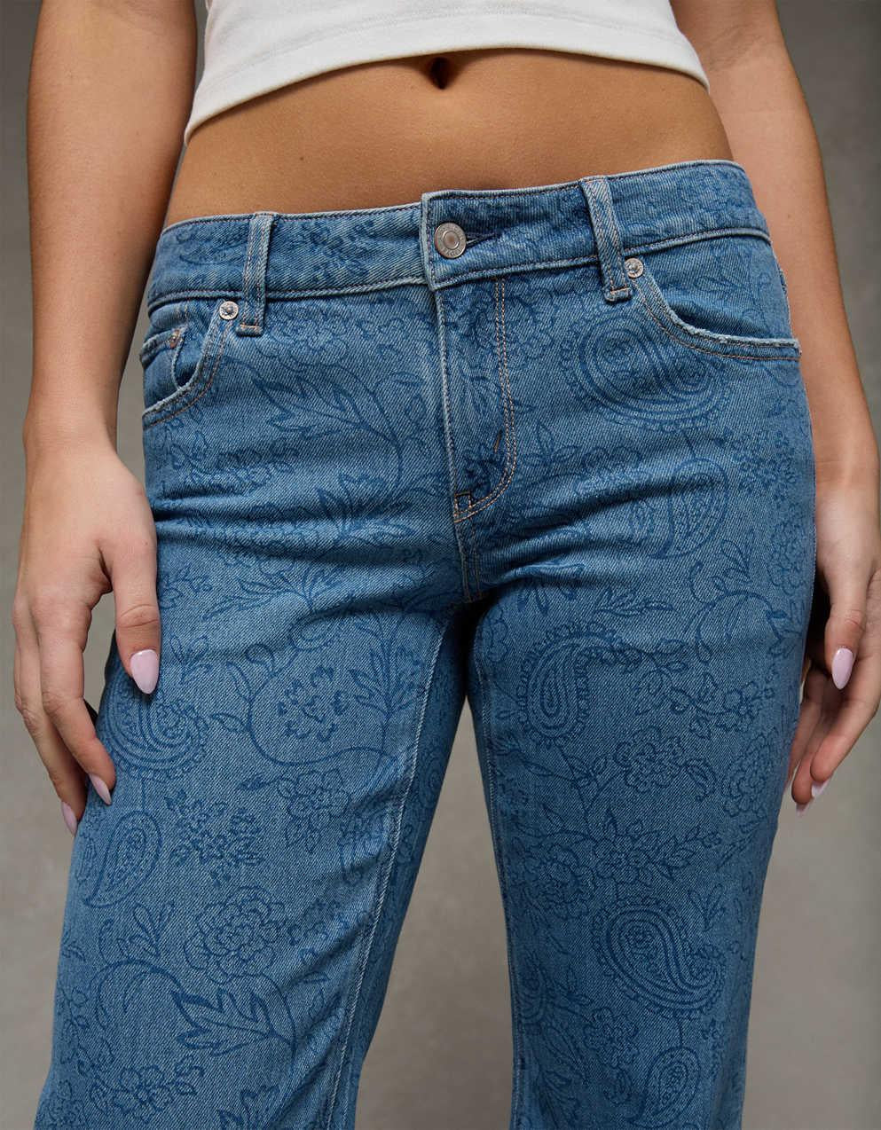 AE Stretch Low-Rise Floral Flare Jean