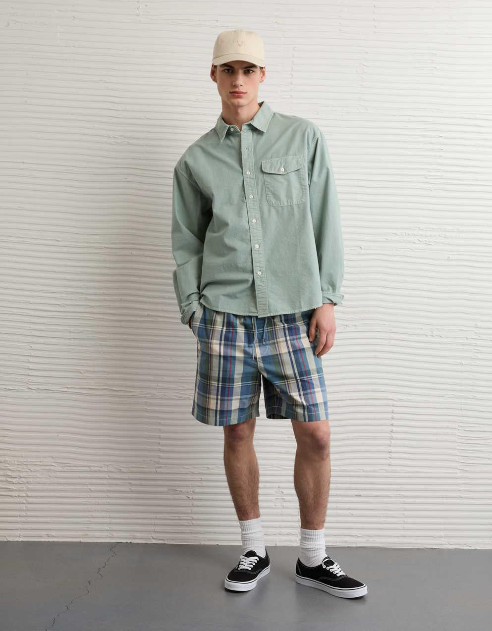 AE Relaxed Oxford Button-Up Shirt