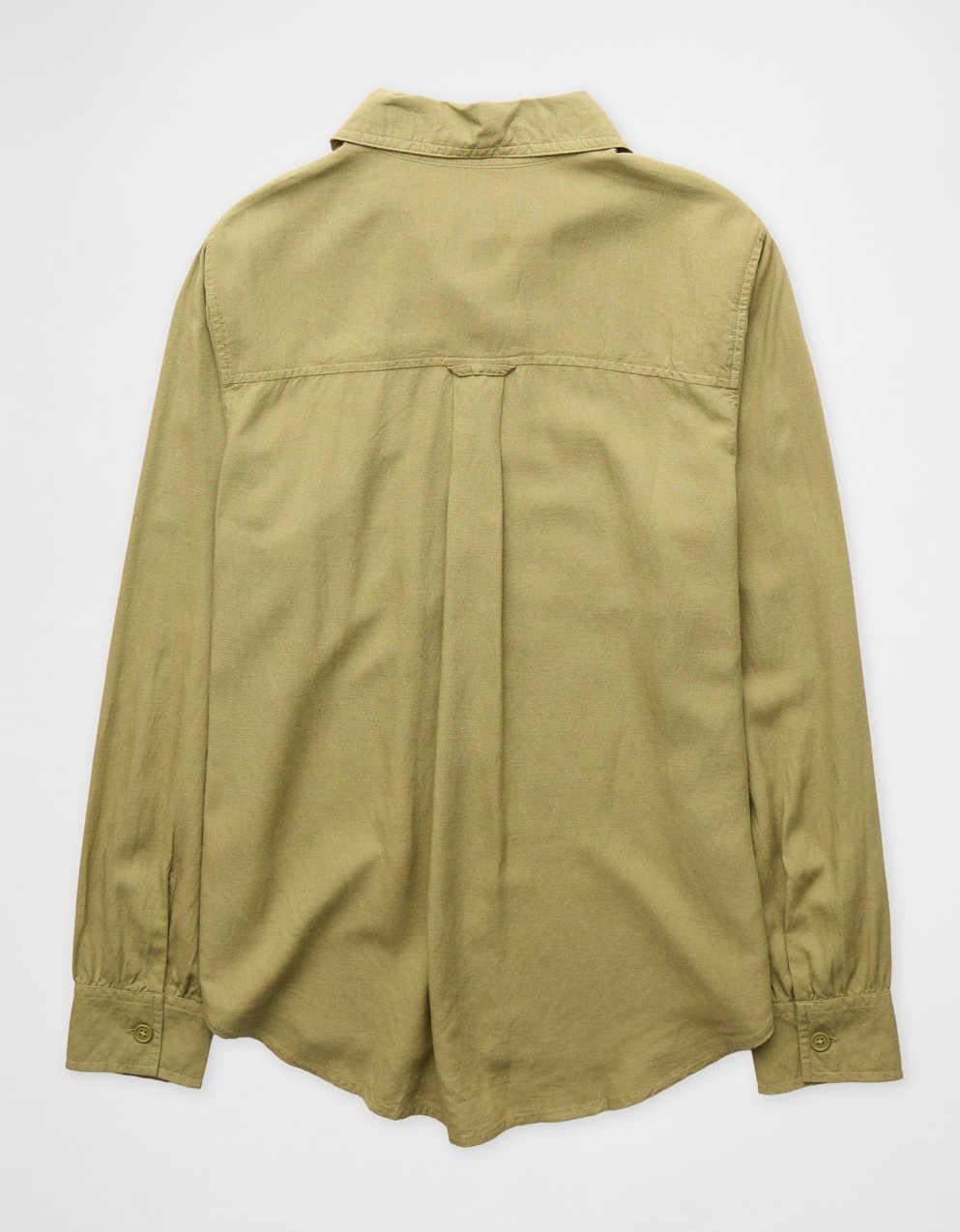 AE Bestie Long-Sleeve Button-Up Shirt