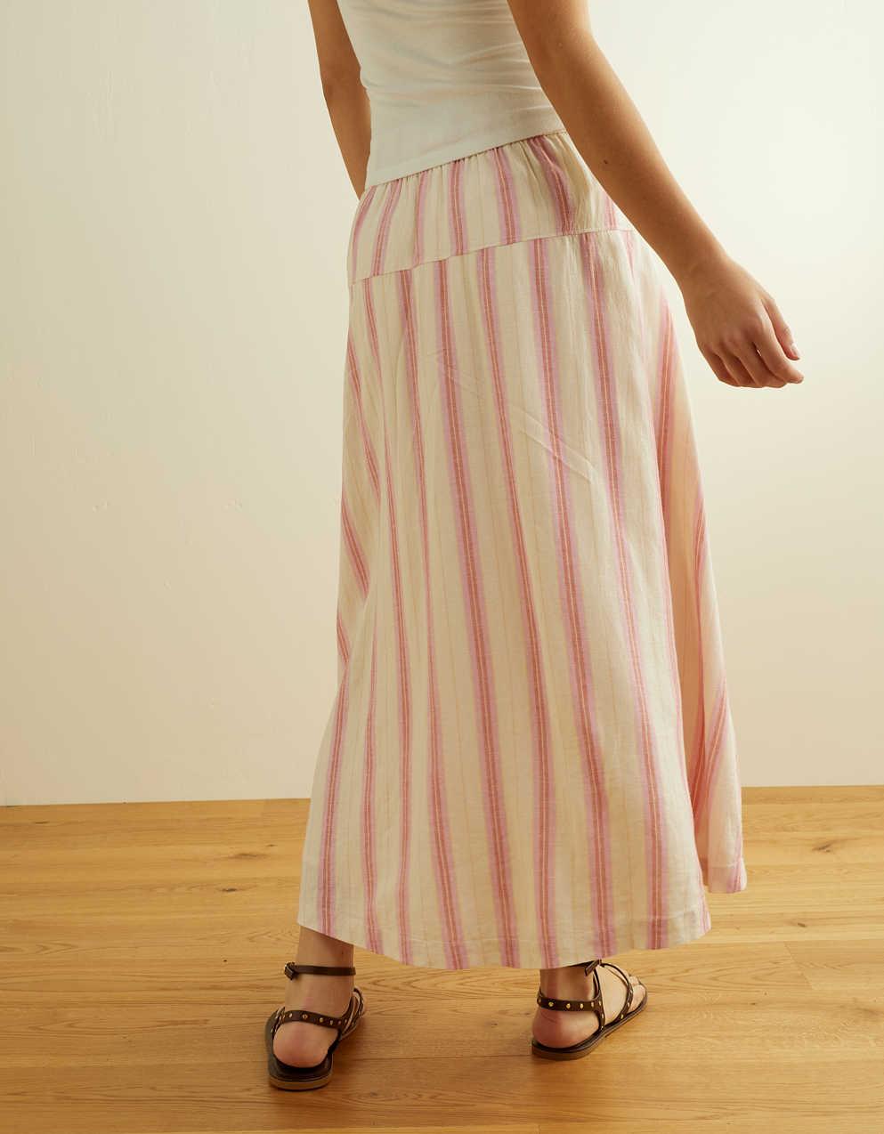 AE Linen-Blend Maxi Skirt