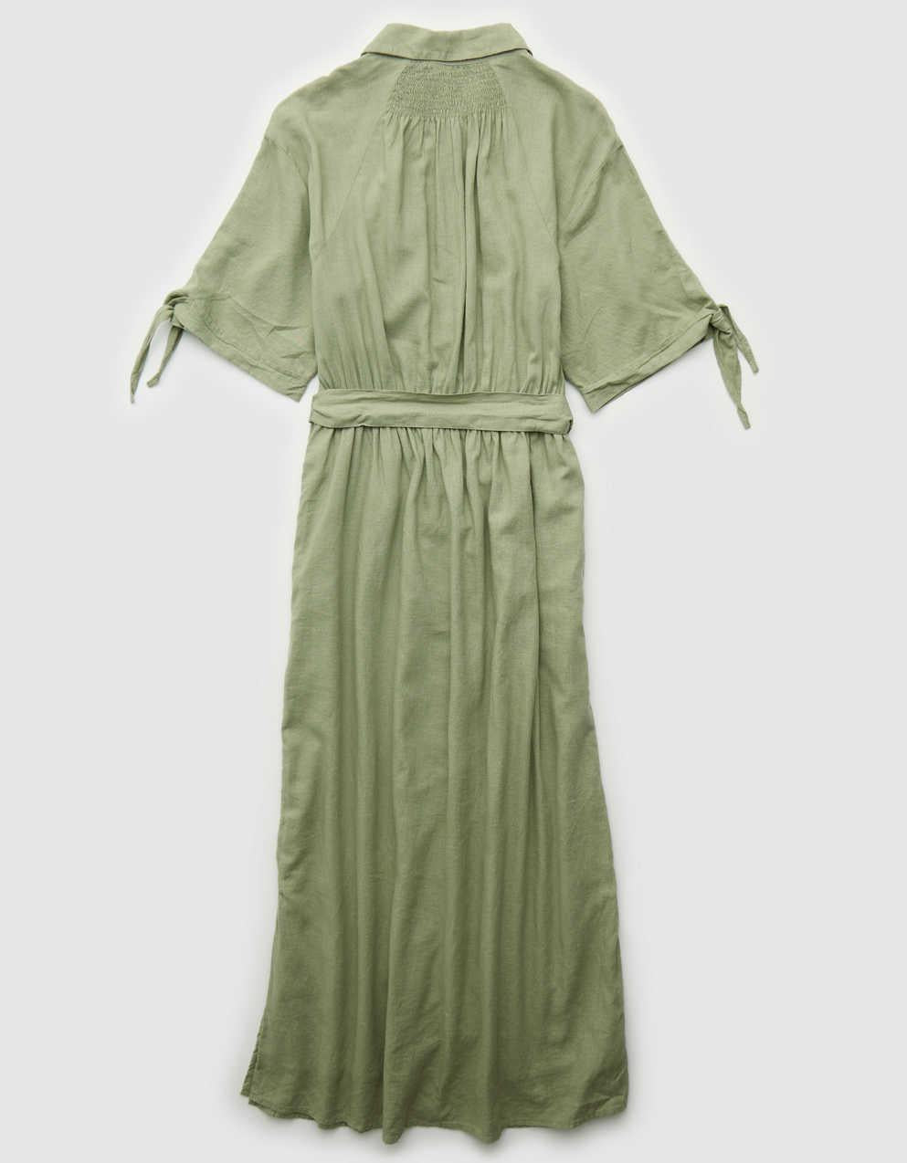 AE Short-Sleeve Midi Shirt Dress
