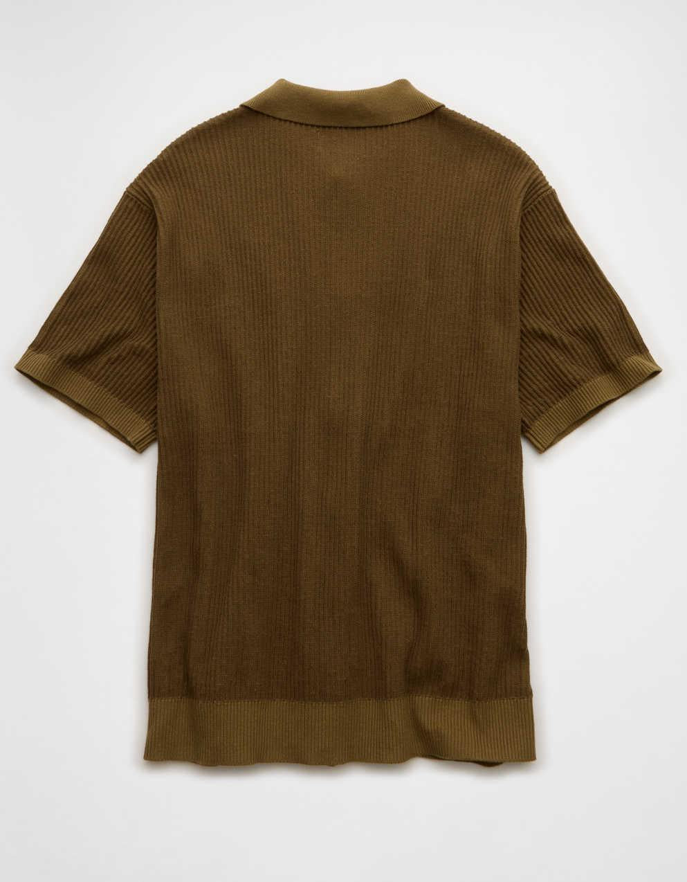 AE Striped Button-Up Sweater Polo