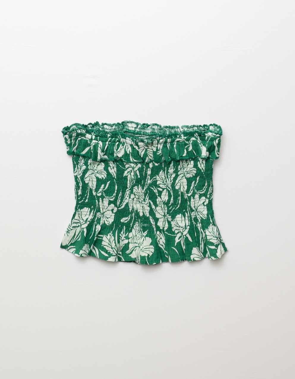 AE Ruffled Smocked Tube Top