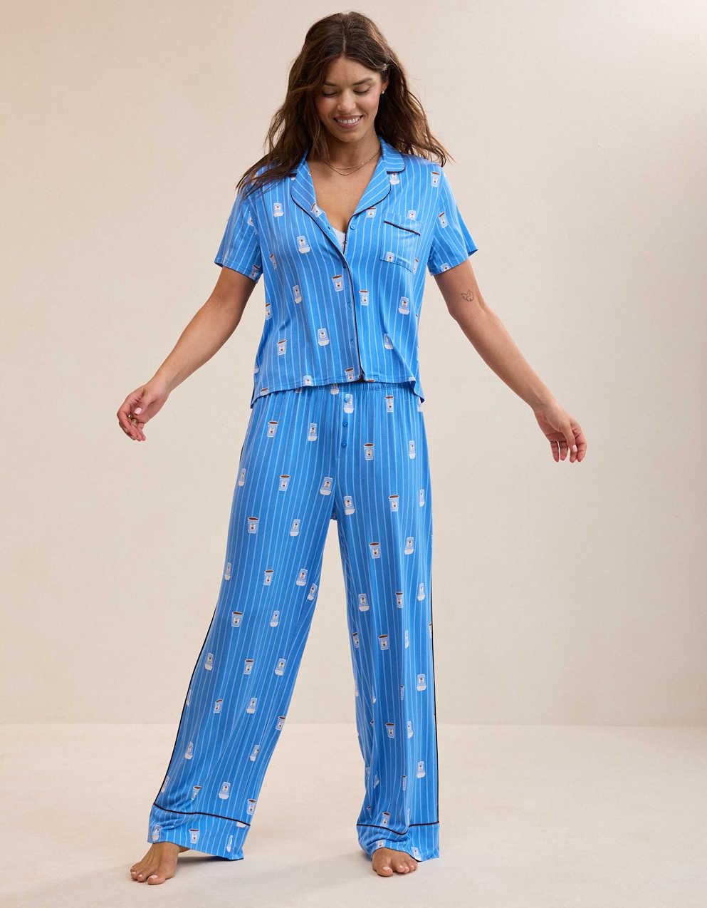 OVERSLEPT by Aerie Real Soft® Piping PJ Pant