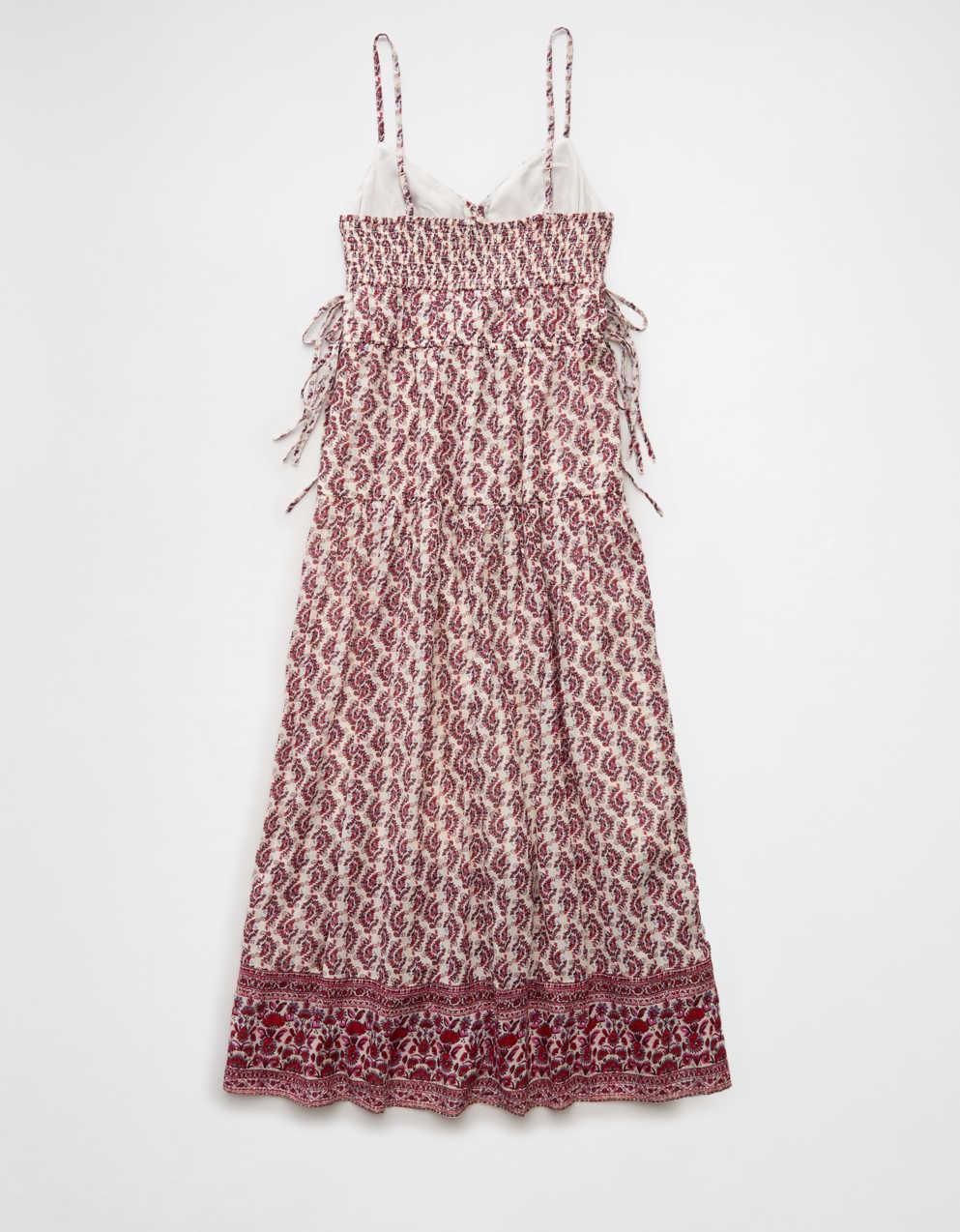 AE V-Neck Side Tie Midi Dress