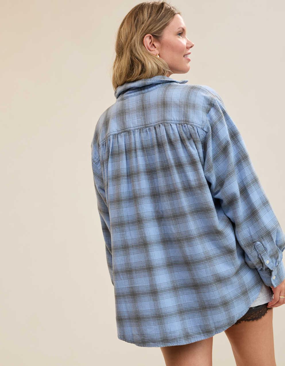 Aerie Anytime Fave Flannel Oversized Shirt