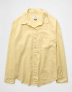 AE Oversized Linen-Blend Button-Up Shirt