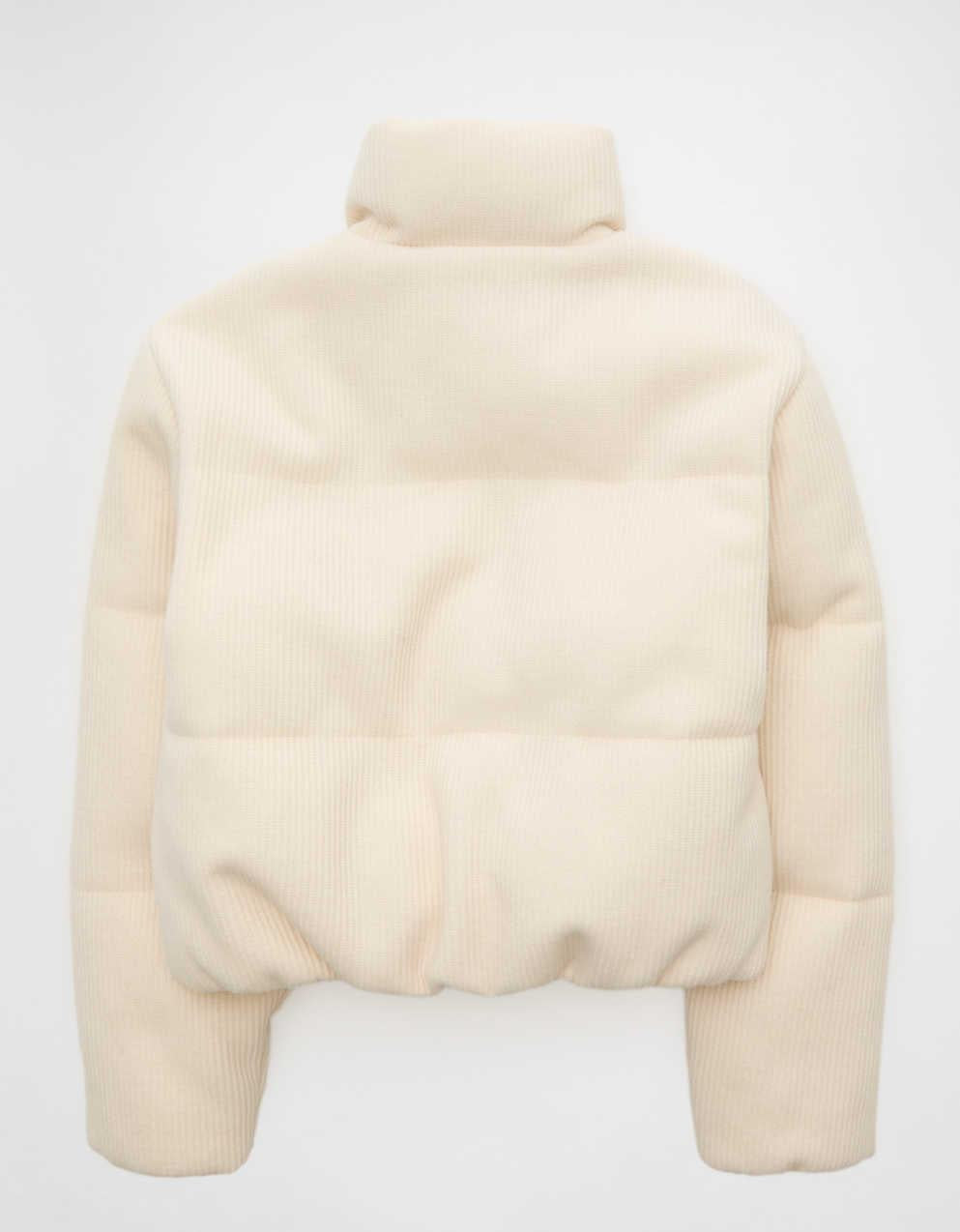 AE Cropped Sweater Puffer Jacket