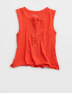 Aerie Shadow Stripe Henley Tank Top