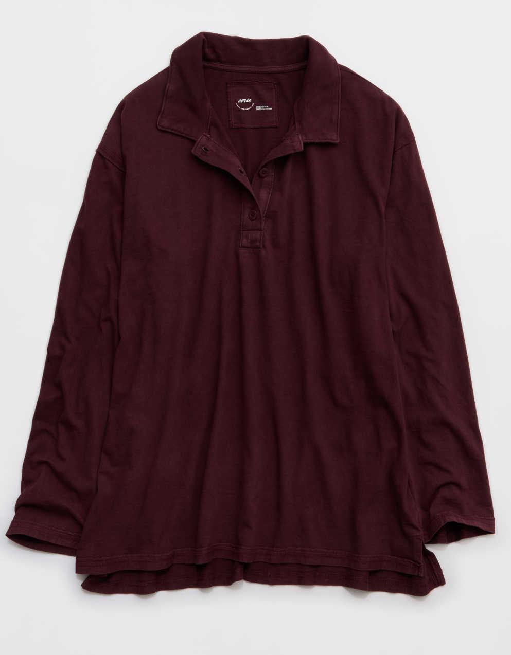 Aerie Cozy Polo Boyfriend T-Shirt