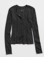 Aerie Pointelle Cardi T-Shirt