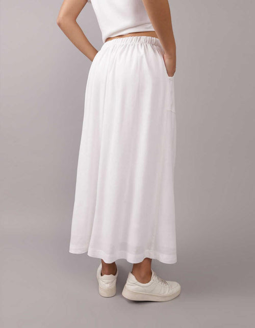 AE Button Front Midi Skirt