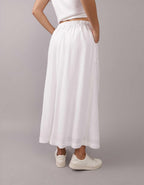 AE Button Front Midi Skirt