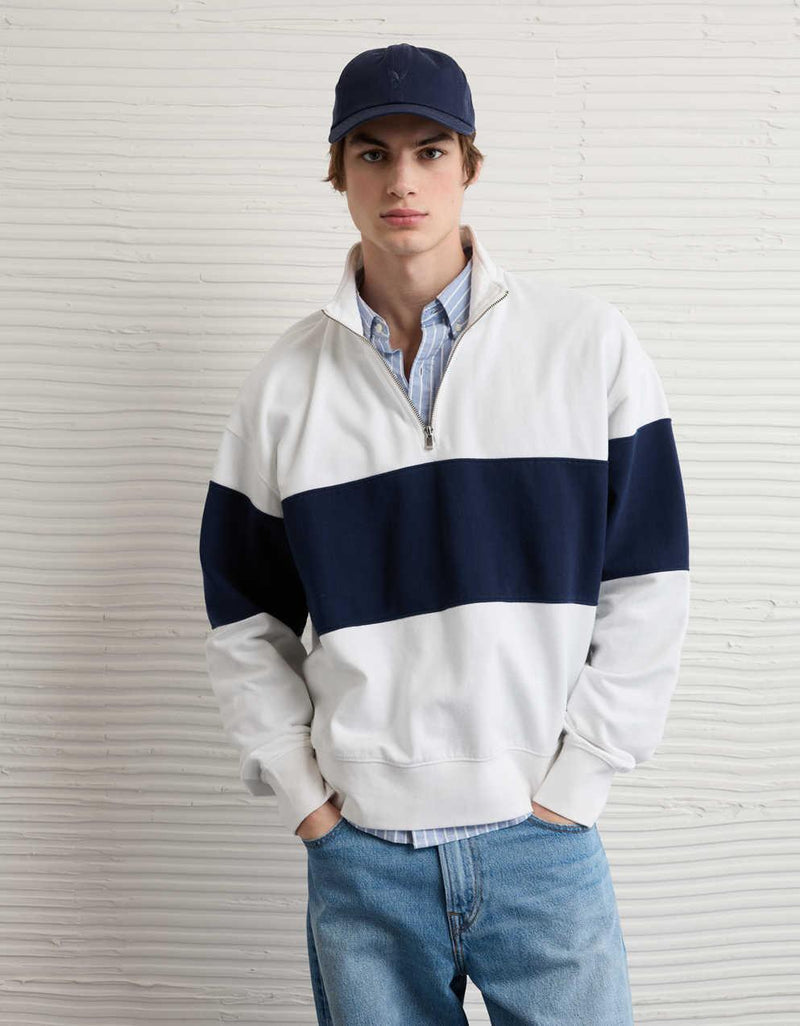 AE Colorblock Quarter-Zip Sweatshirt