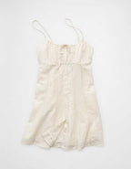 AE Button-Up Lace Insert Mini Dress