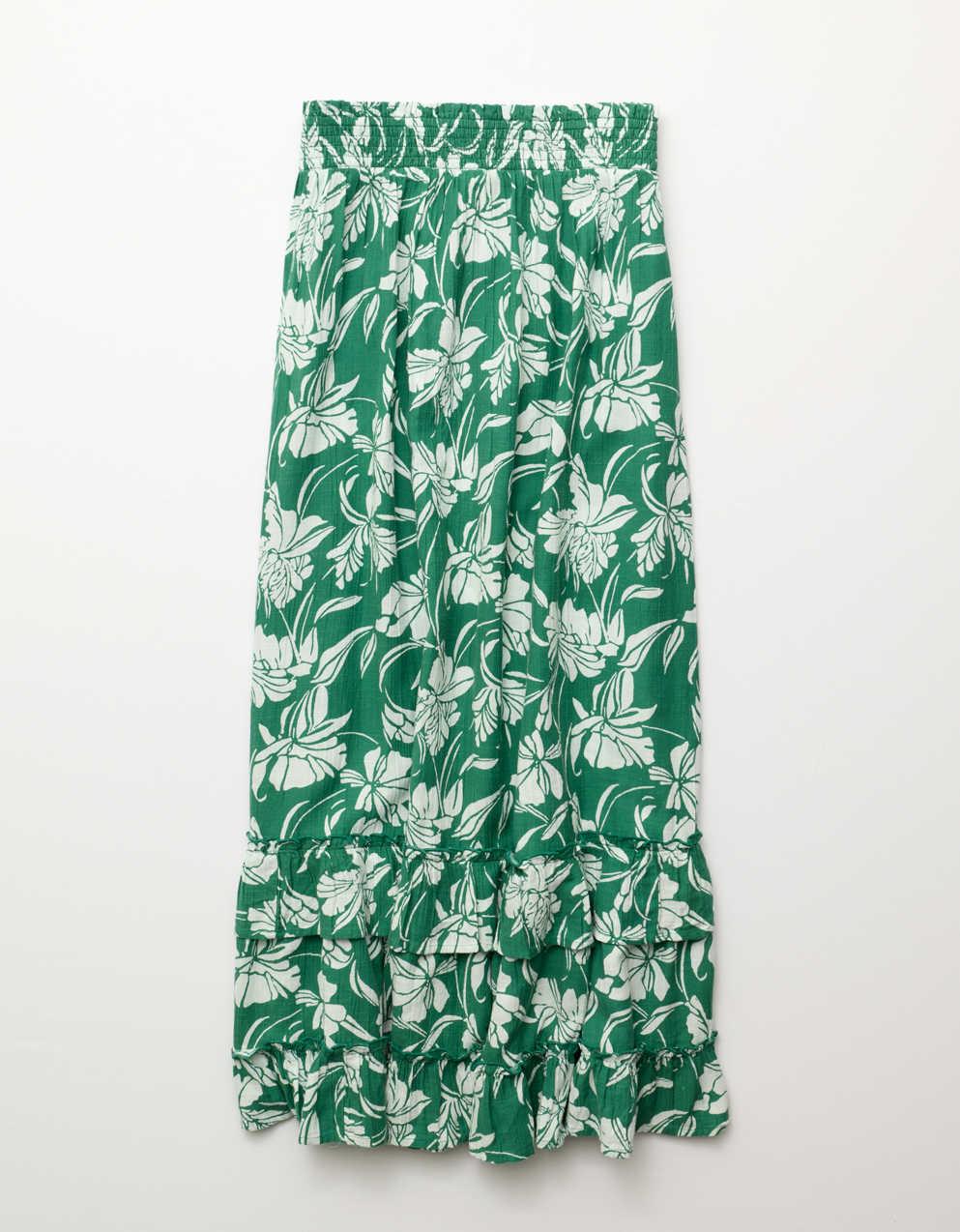 AE Mid-Rise Tiered Ruffle Maxi Skirt