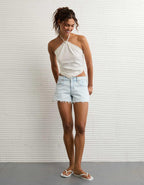 AE Linen-Blend Bandana Halter Top