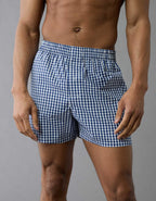 AEO Men's Plaid Poplin Pocket Boxer Short
