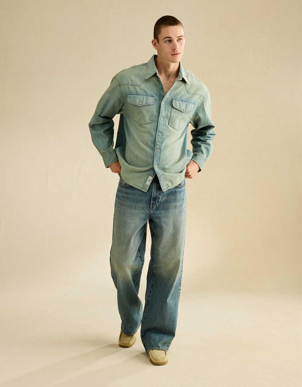 AE Relaxed Denim Western Shirt