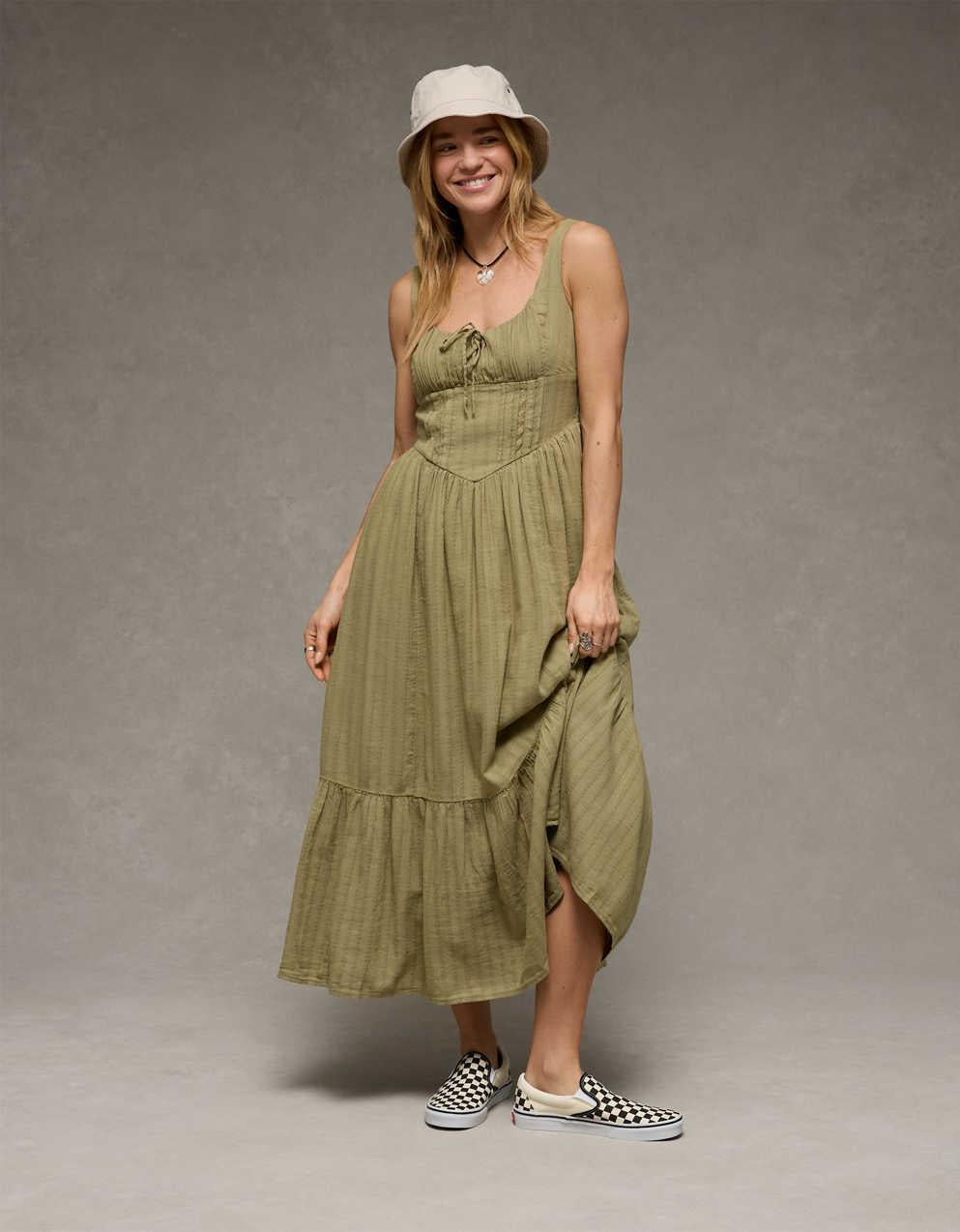 AE Catie Corset Midi Dress