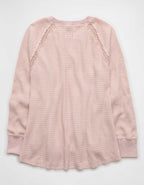 AE Big Hug Notch Neck Waffle Sweatshirt