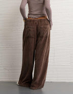 AE Stretch Corduroy Low-Rise Baggy Wide-Leg Pant