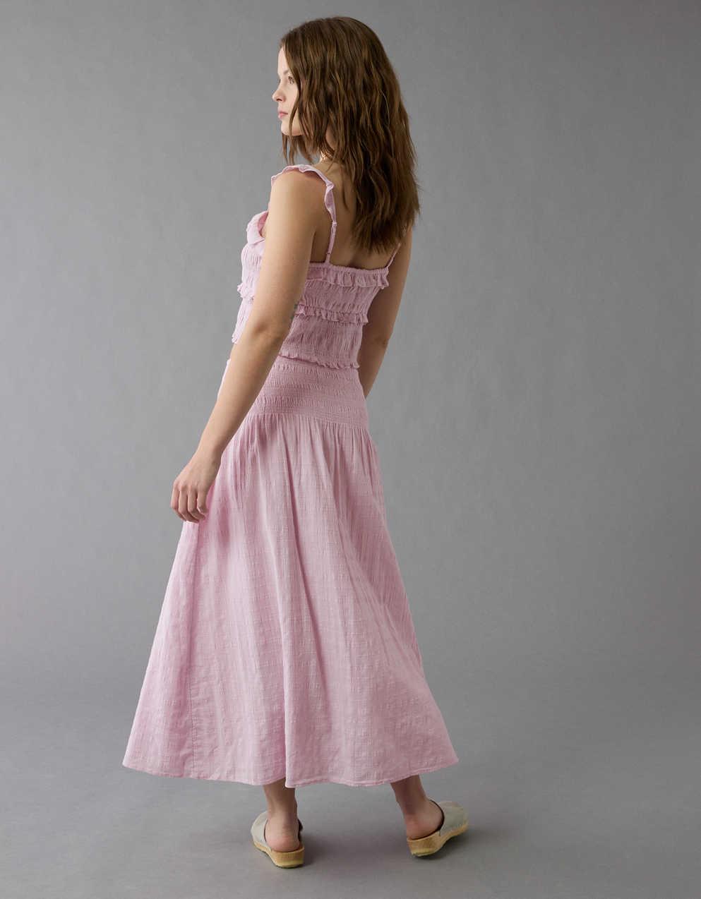 AE High-Waisted Smocked Maxi Skirt