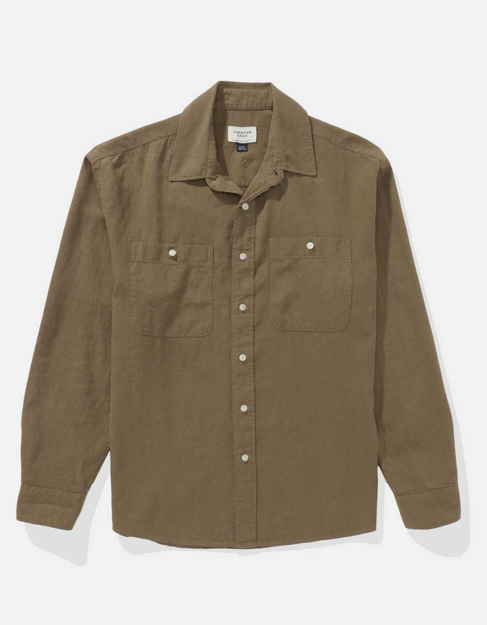 AE Everyday Relaxed Fit Linen-Blend Button-Up Shirt