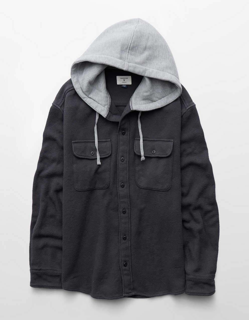 AE Relaxed Fit Hooded Flannel