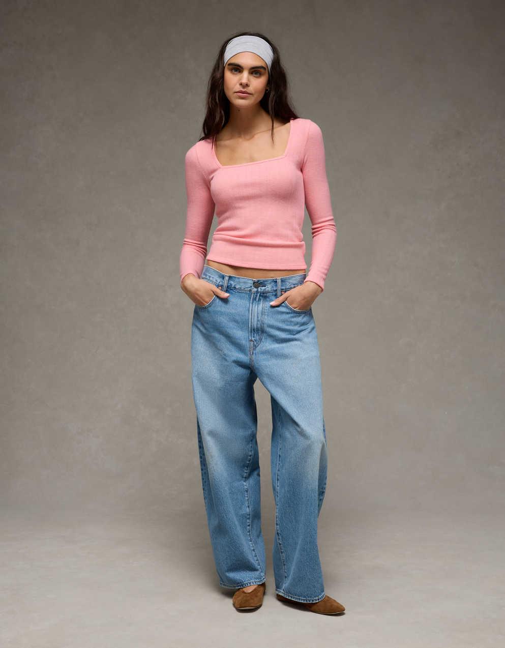 AE Long Sleeve Square Neck T-Shirt