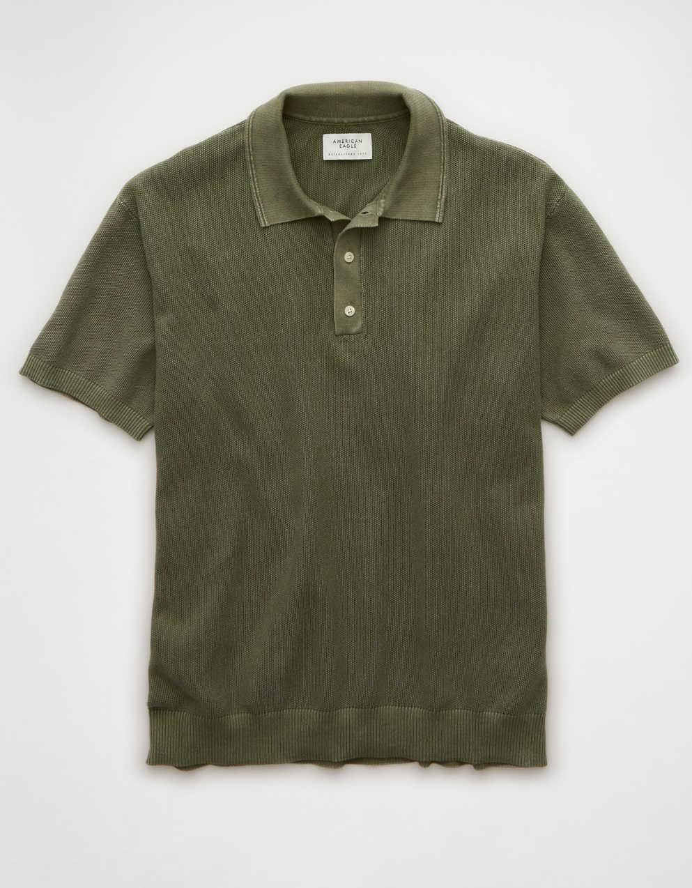 AE Weekend Washed Sweater Polo Shirt