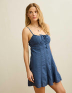 AE Button-Up Lace Insert Mini Dress