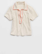 Aerie Cropped Polo T-Shirt