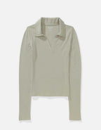 AE Long-Sleeve Plush Polo T-Shirt
