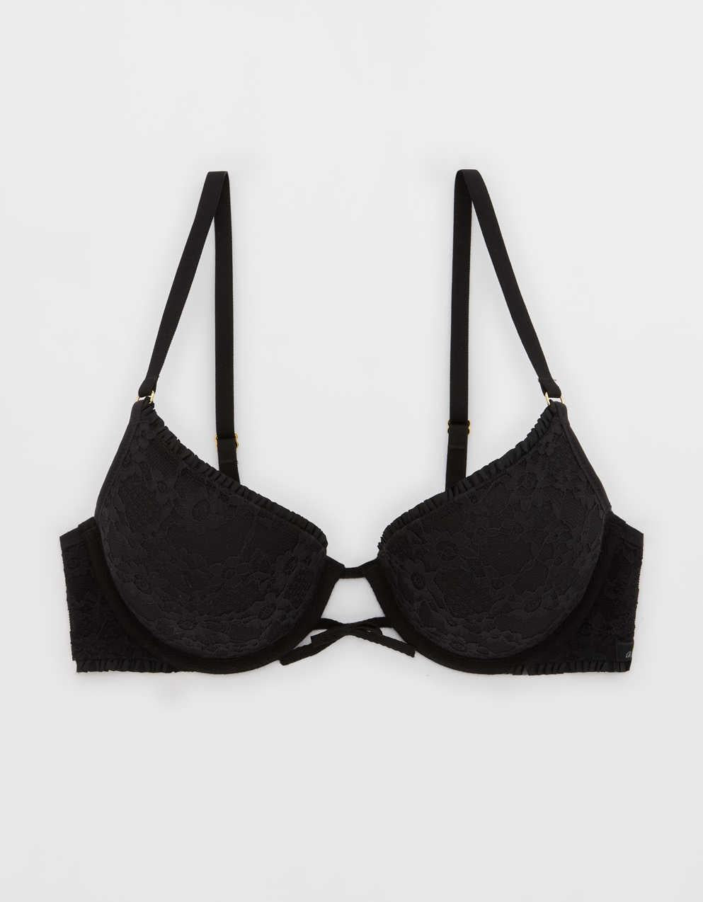 Show Off Vintage Lace Plunge Push Up Bra