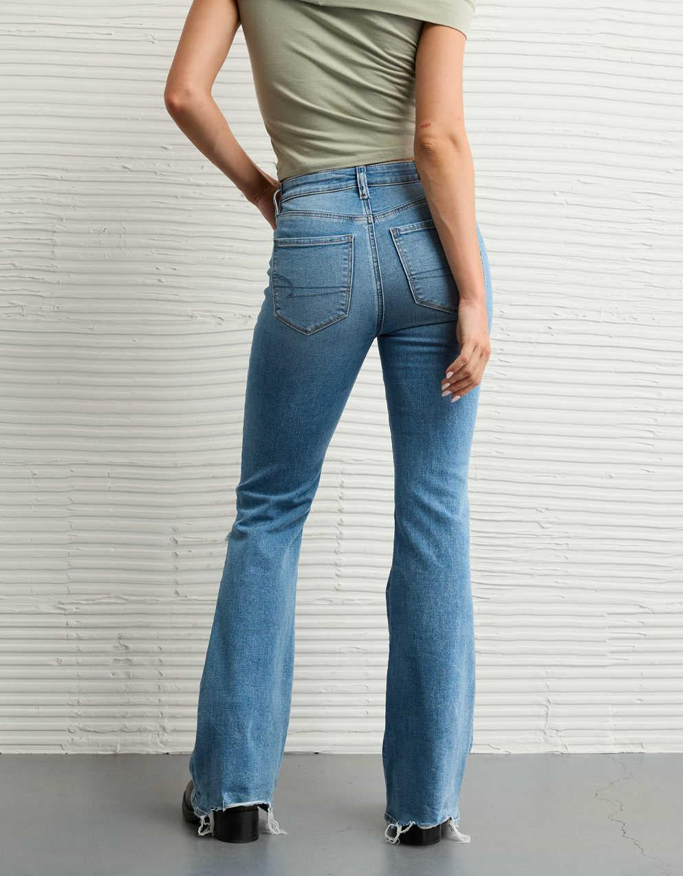 AE Next Level Ripped Super High-Waisted Flare Jean